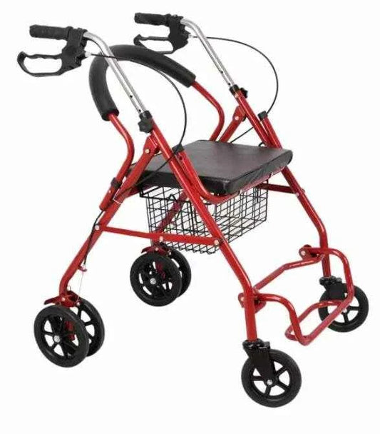 High Quality Foldable Aluminum Outdoor Shopping Medical Rollator Walker with Seat