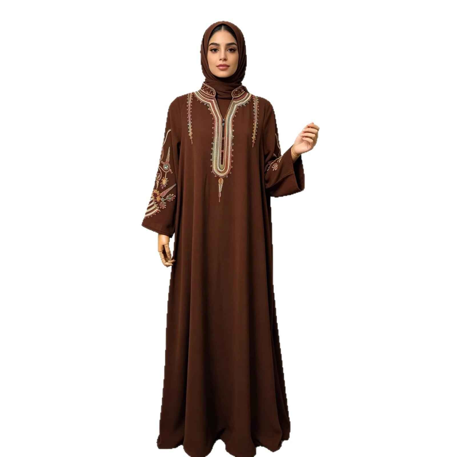 Elegant Embroidered Long Robe Dress for Women Dress
