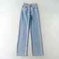 XS-L Casual Women Denim Jeans - Fashion Straight Leg Bottoms fastdrop shop Light Blue Xs