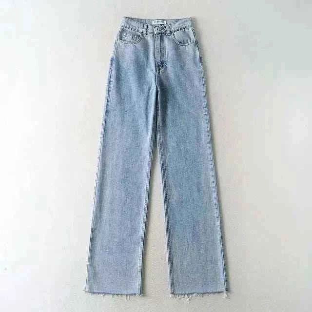 XS-L Casual Women Denim Jeans - Fashion Straight Leg Bottoms fastdrop shop Light Blue Xs