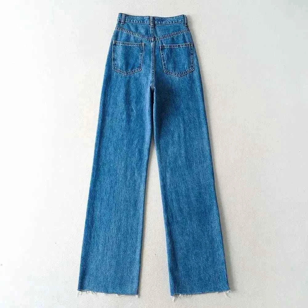 XS-L Casual Women Denim Jeans - Fashion Straight Leg Bottoms fastdrop shop