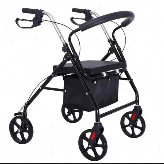 High Quality Foldable Aluminum Outdoor Shopping Medical Rollator Walker with Seat
