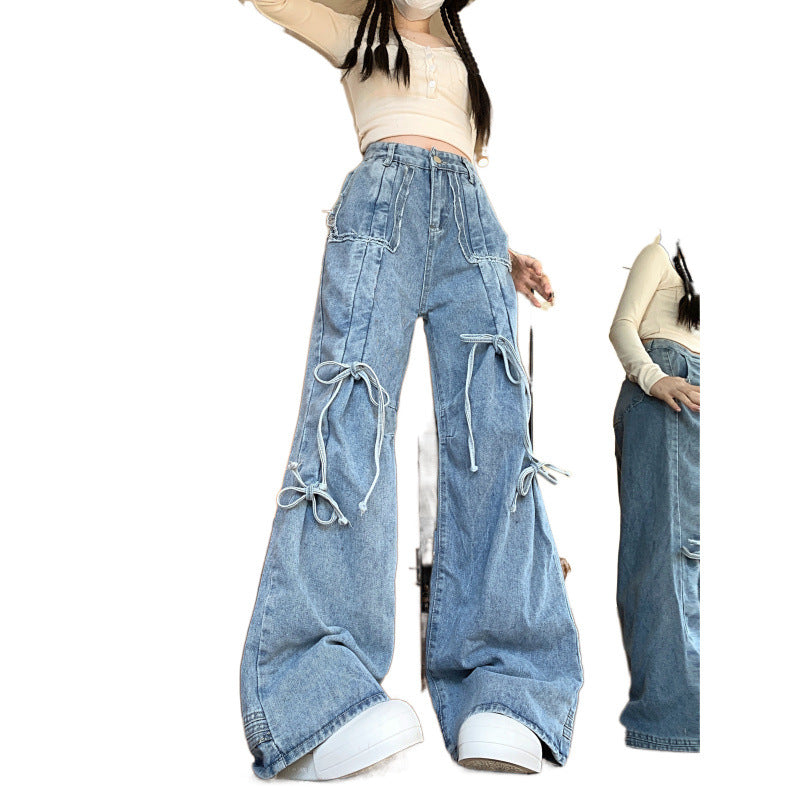 Real shot!!! American Retro Caught Pants Wide-