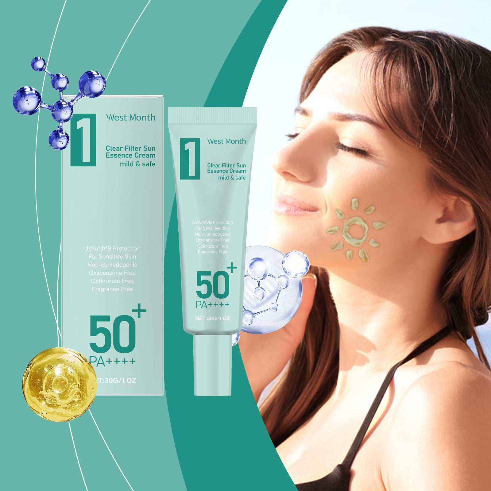 Anti Sun Cream SPF50 UV Defense Broad Spectru