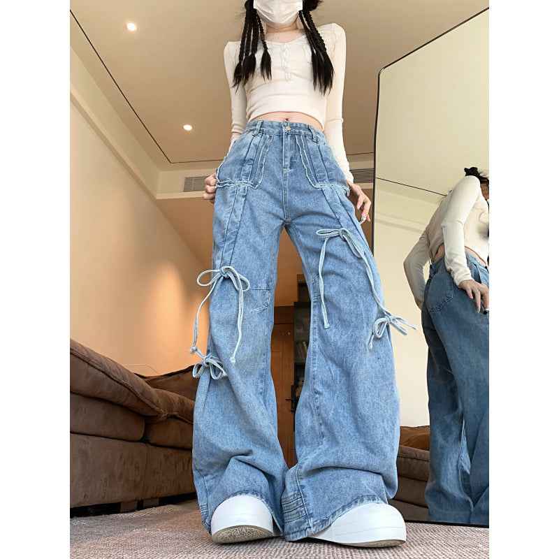 Real shot!!! American Retro Caught Pants Wide-