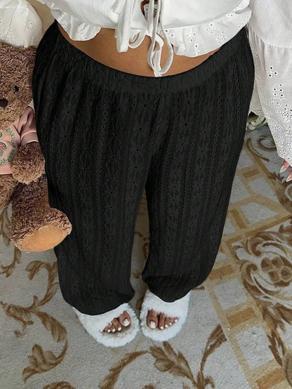 Fall 2025 Jacquard Solid Color Casual Pants
