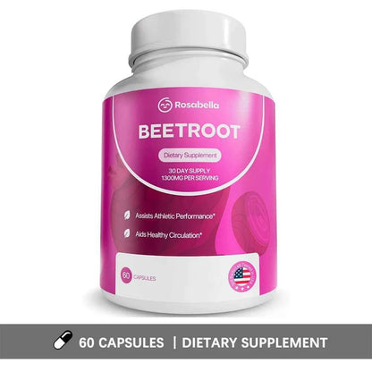 Organic Beet Root Capsules - 1300mg Beet Root Powder