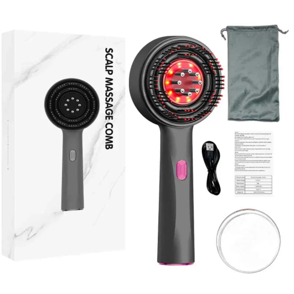 Rechargeable Hair Growth Comb Vibration Massage Comb Red Light