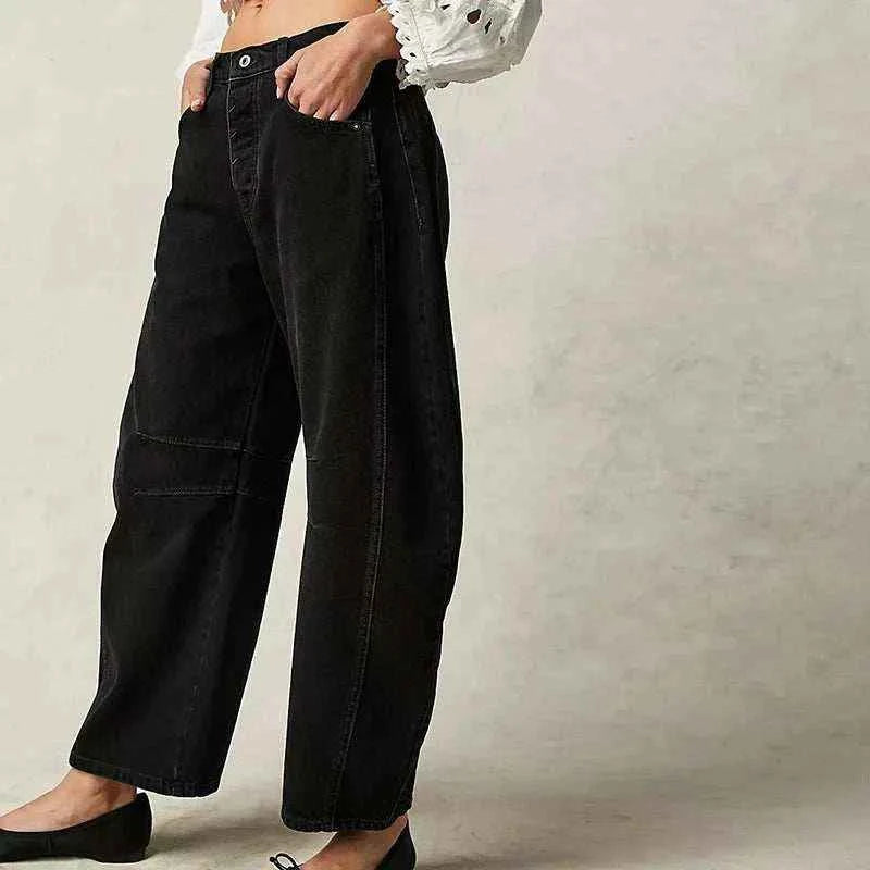 Wide Leg Jeans for Women Casual Loose Y2K Low Waist Denim Pants Boyfriend fastdrop shop