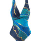 Women's One-Piece Swimsuit with V-Neck and Cross