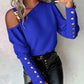 Shirt Women Blouse Off-Shoulder Blouse Women Button Long Sleeve Sexy Autumn Fashion fastdrop shop