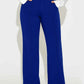 Ladies' solid color front button simple casual commuting elegant straight leg pants