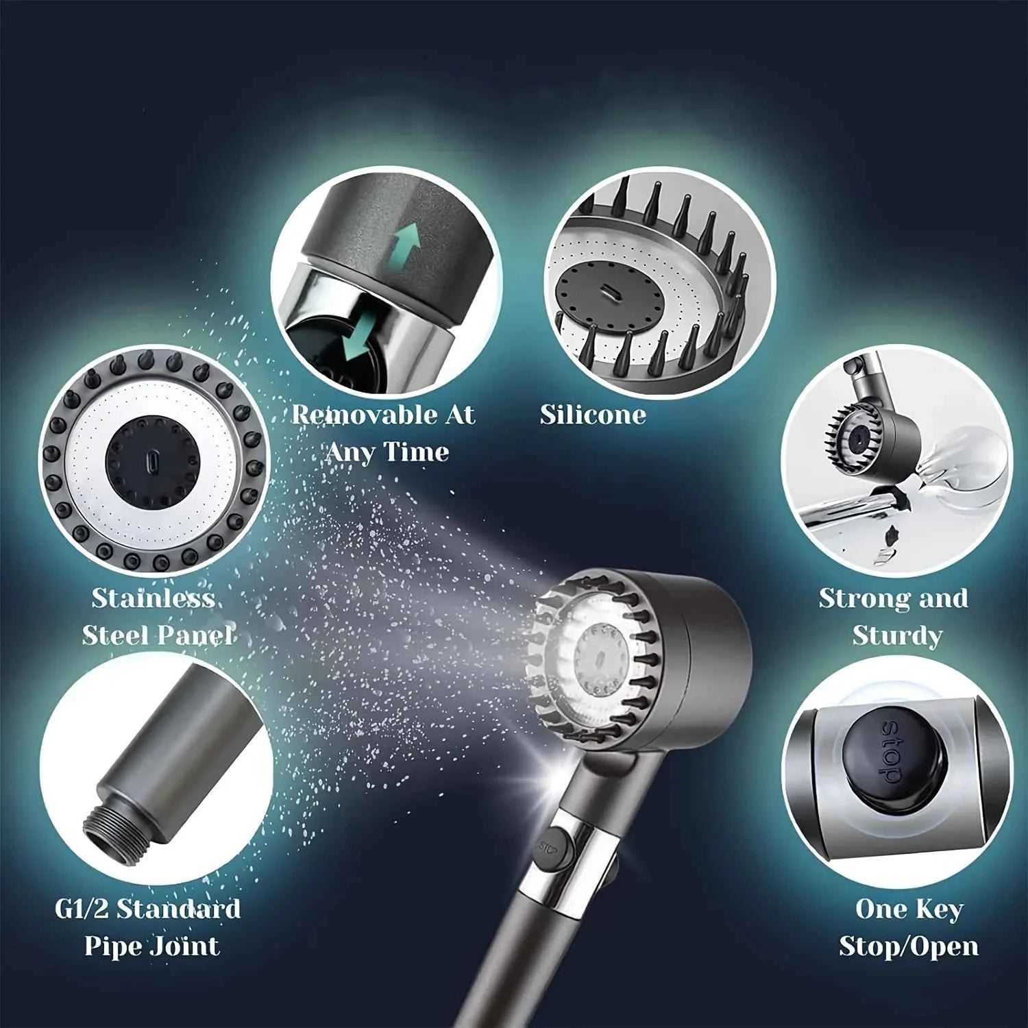 2025 new ion drop shower head with handheld