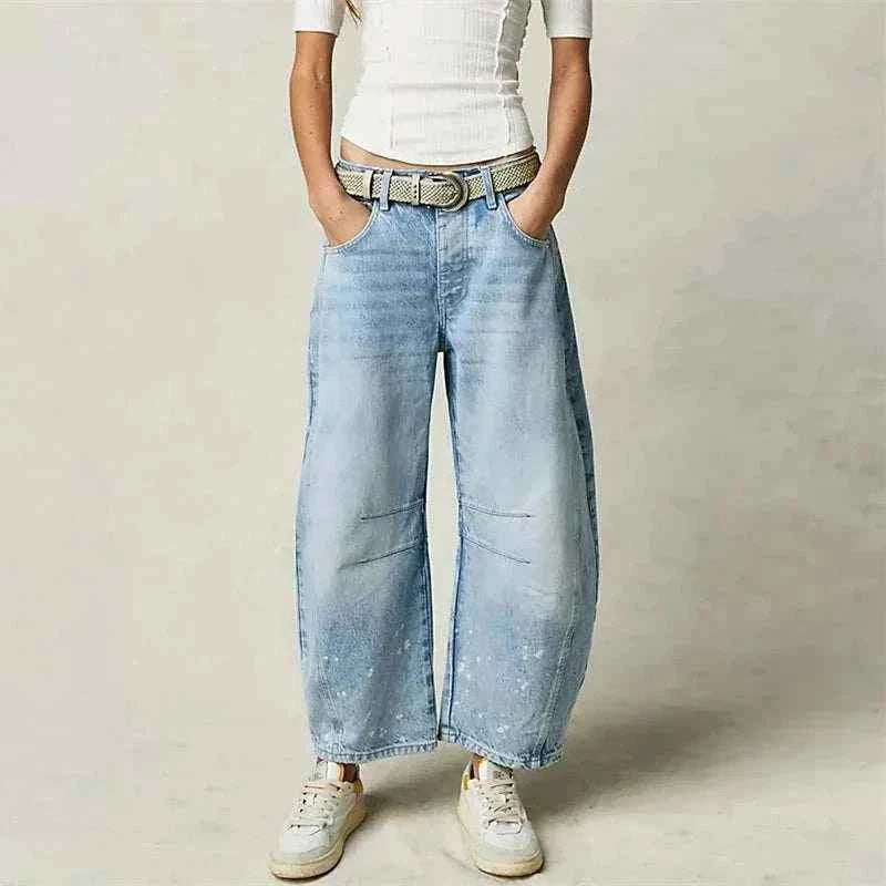 Wide Leg Jeans for Women Casual Loose Y2K Low Waist Denim Pants Boyfriend fastdrop shop