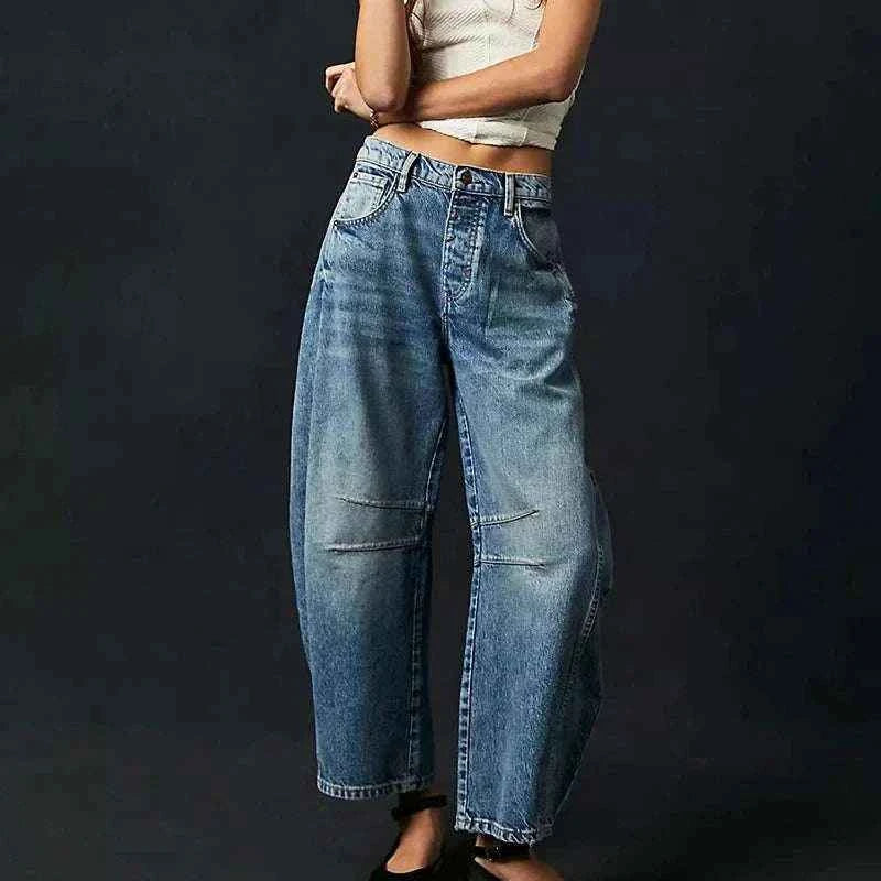Wide Leg Jeans for Women Casual Loose Y2K Low Waist Denim Pants Boyfriend fastdrop shop