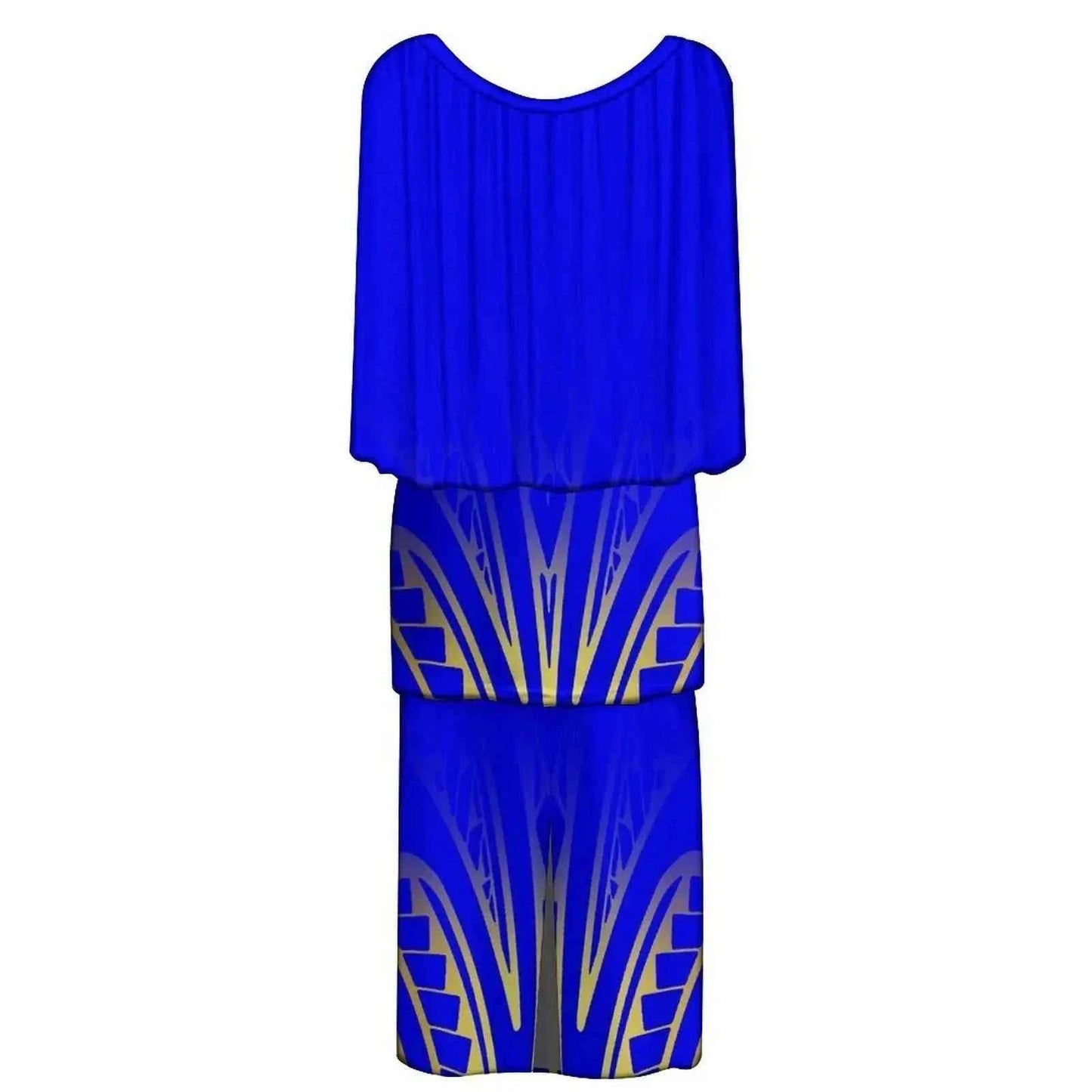 New Style Polynesian Women Long Dress Puletasi Samoan Custom