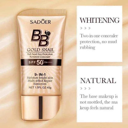 SADOER Gold Snail Sunscreen BB Cream - Ultimate Radiant Skin Protection fastdrop shop