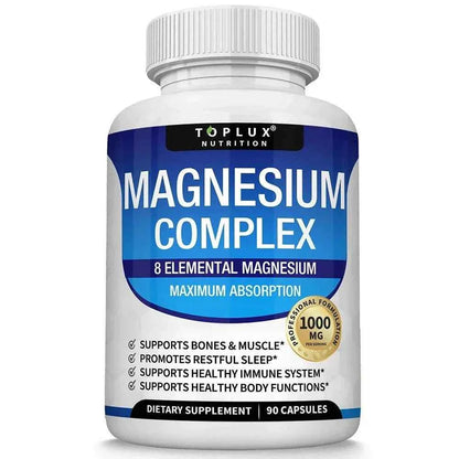 Magnesium Complex Supplement 8 Elemental 1000mg - Magnesium Glycinate, Citrate, Malate, fastdrop shop Package 1