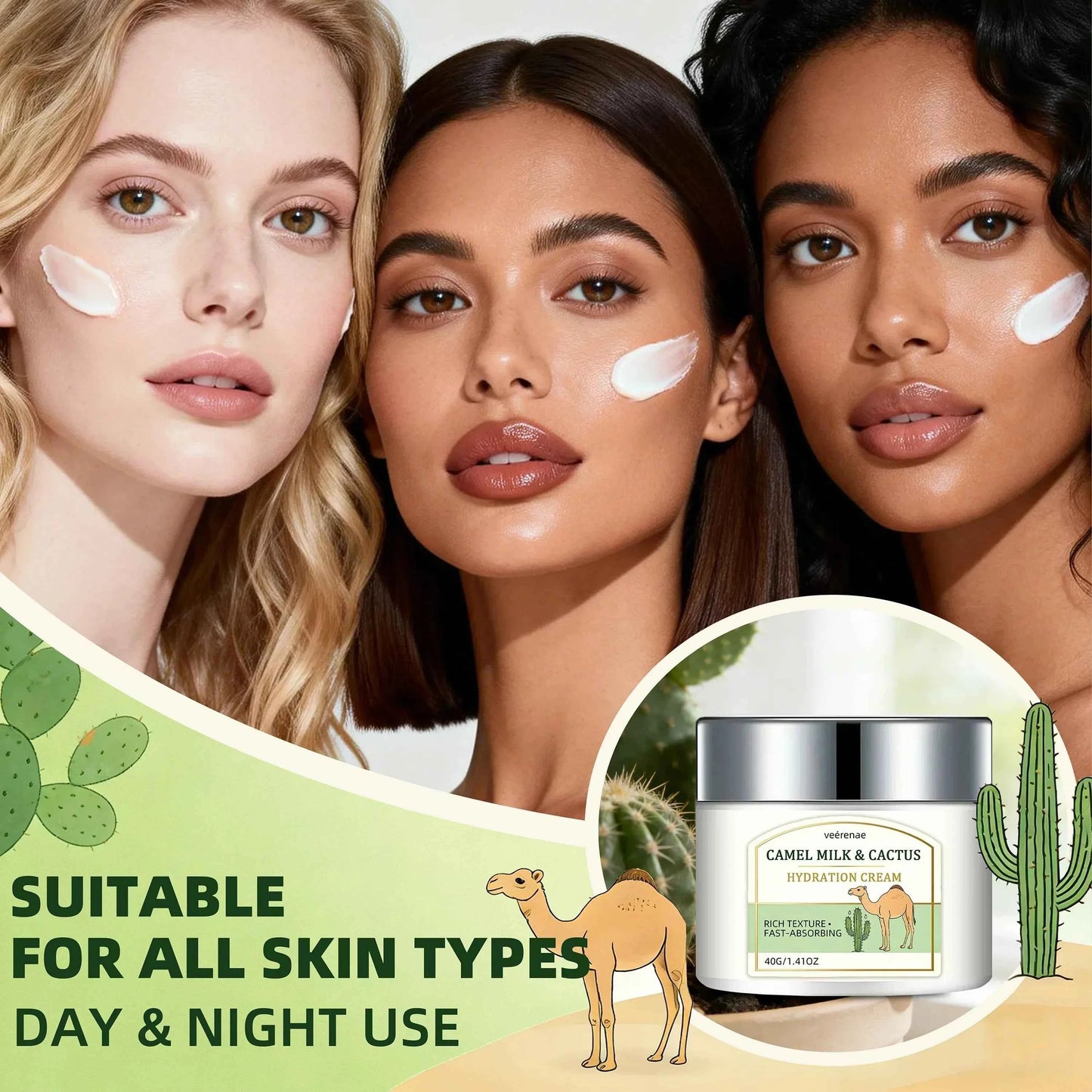 CAMEL MILK CACTUS HYDRATION CREAM – Gentle Hydration Nourishing Face