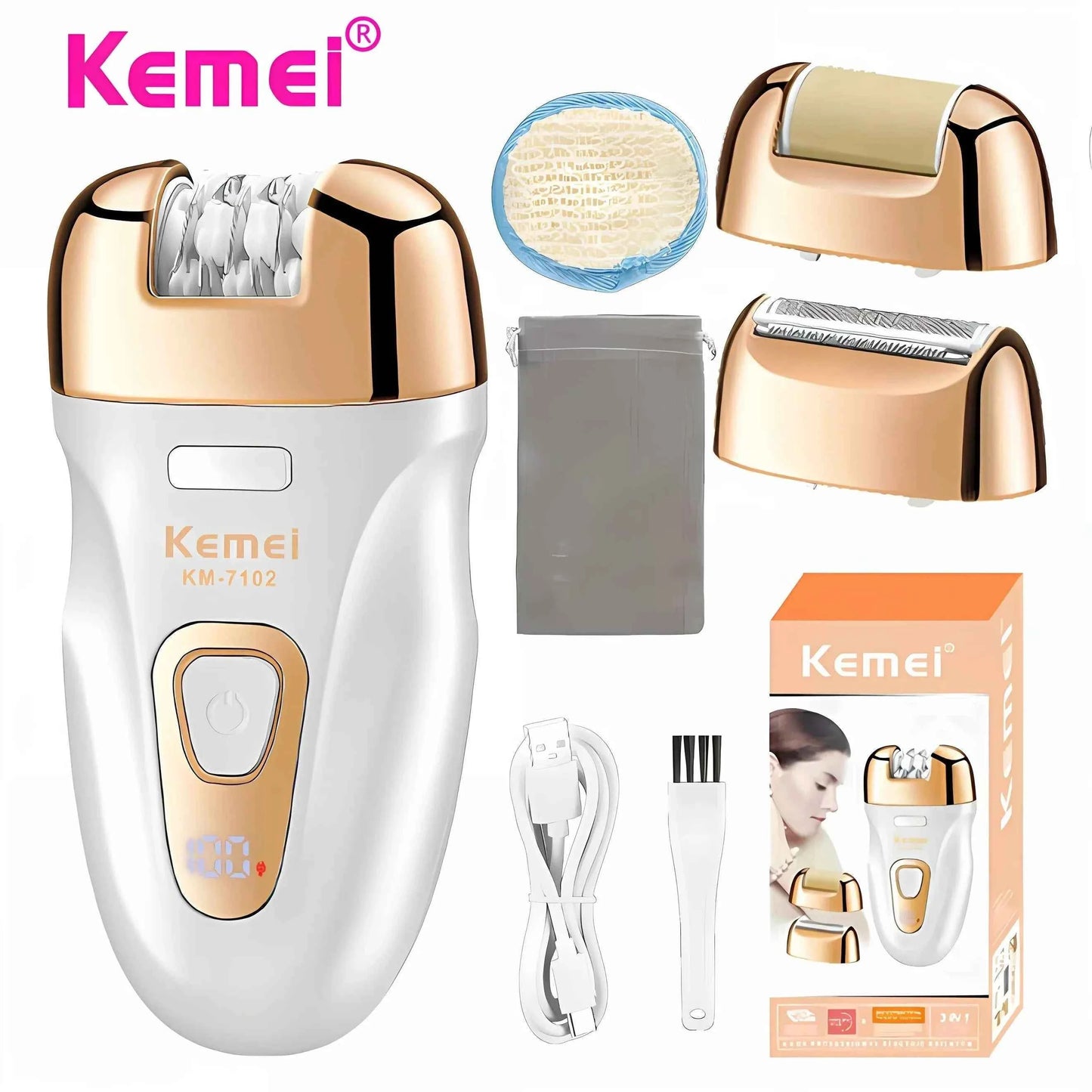 Kemei KM-7102 Electric Hair Removal Device Women