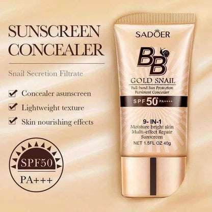 SADOER Gold Snail Sunscreen BB Cream - Ultimate Radiant Skin Protection fastdrop shop