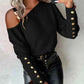 Shirt Women Blouse Off-Shoulder Blouse Women Button Long Sleeve Sexy Autumn Fashion fastdrop shop