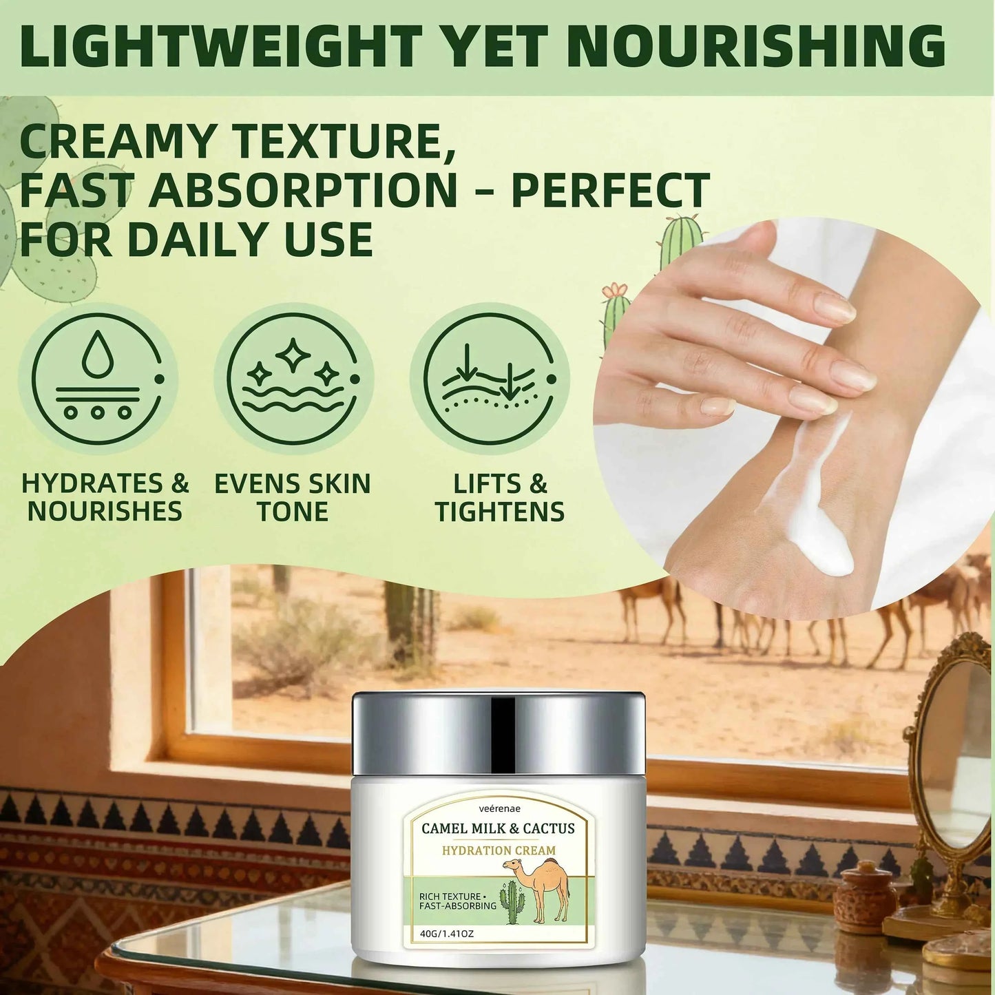 CAMEL MILK CACTUS HYDRATION CREAM – Gentle Hydration Nourishing Face