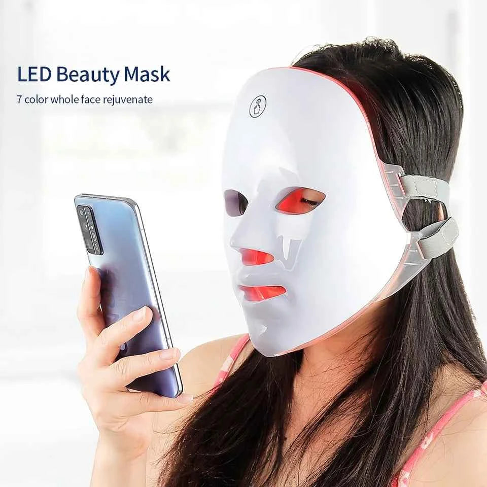 7-Color LED Facial & Neck Light Therapy Mask