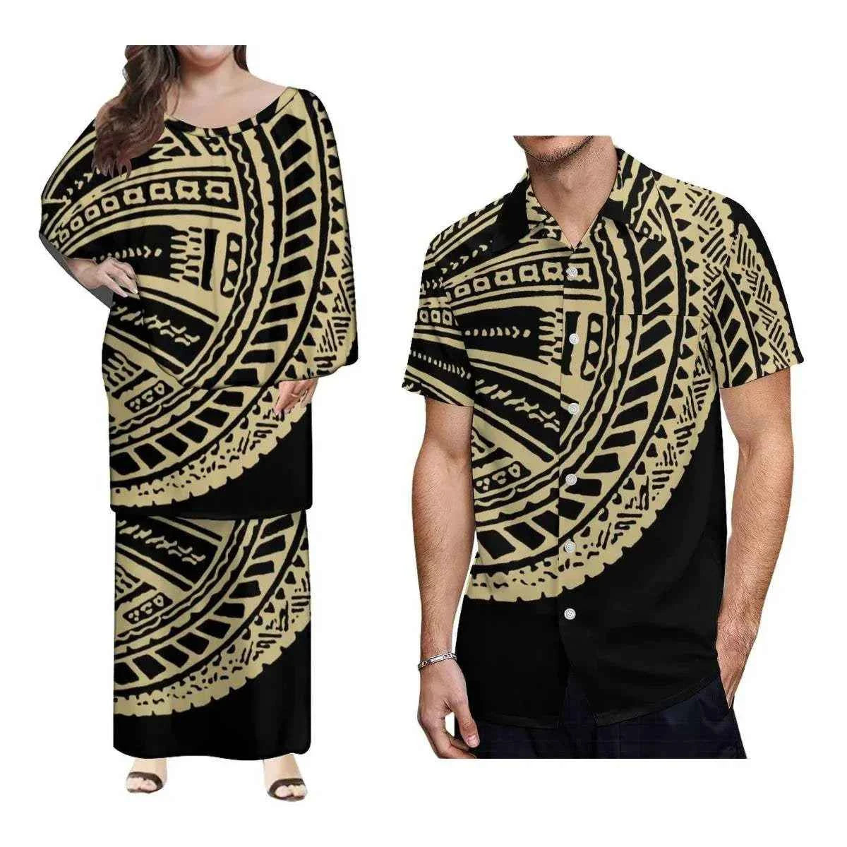 New Style Polynesian Women's Long Dress Puletasi - Samoan Custom Design for Elegant Occasions fastdrop shop