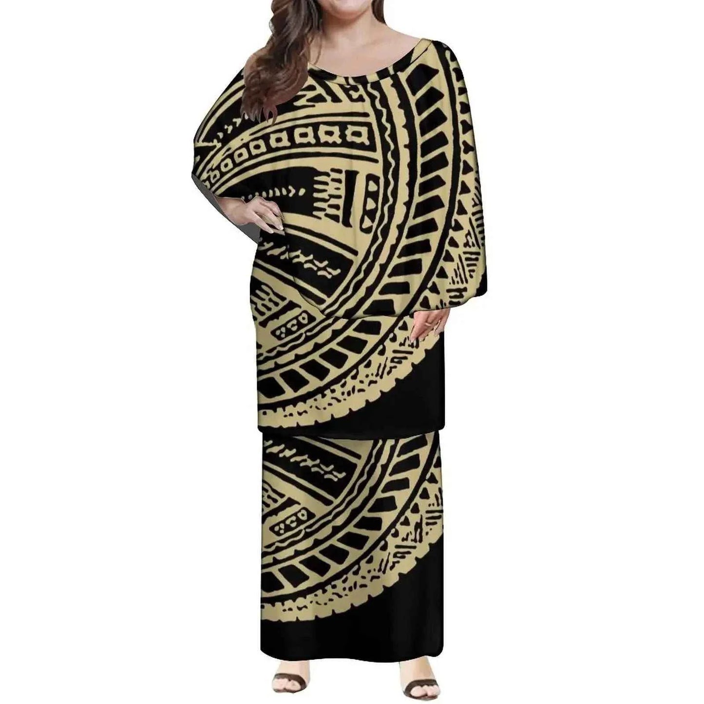New Style Polynesian Women's Long Dress Puletasi - Samoan Custom Design for Elegant Occasions fastdrop shop