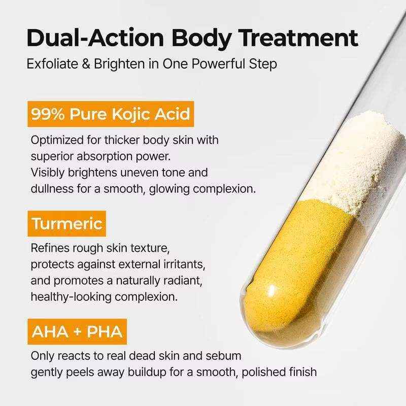 Kojic Acid Turmeric Body Scrub Spray: Deeply Cleanses