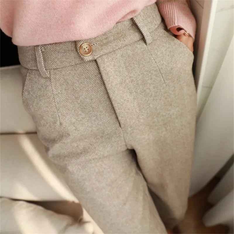 Woolen Pants Women'S Harem Pencil Pants 2026 Autum